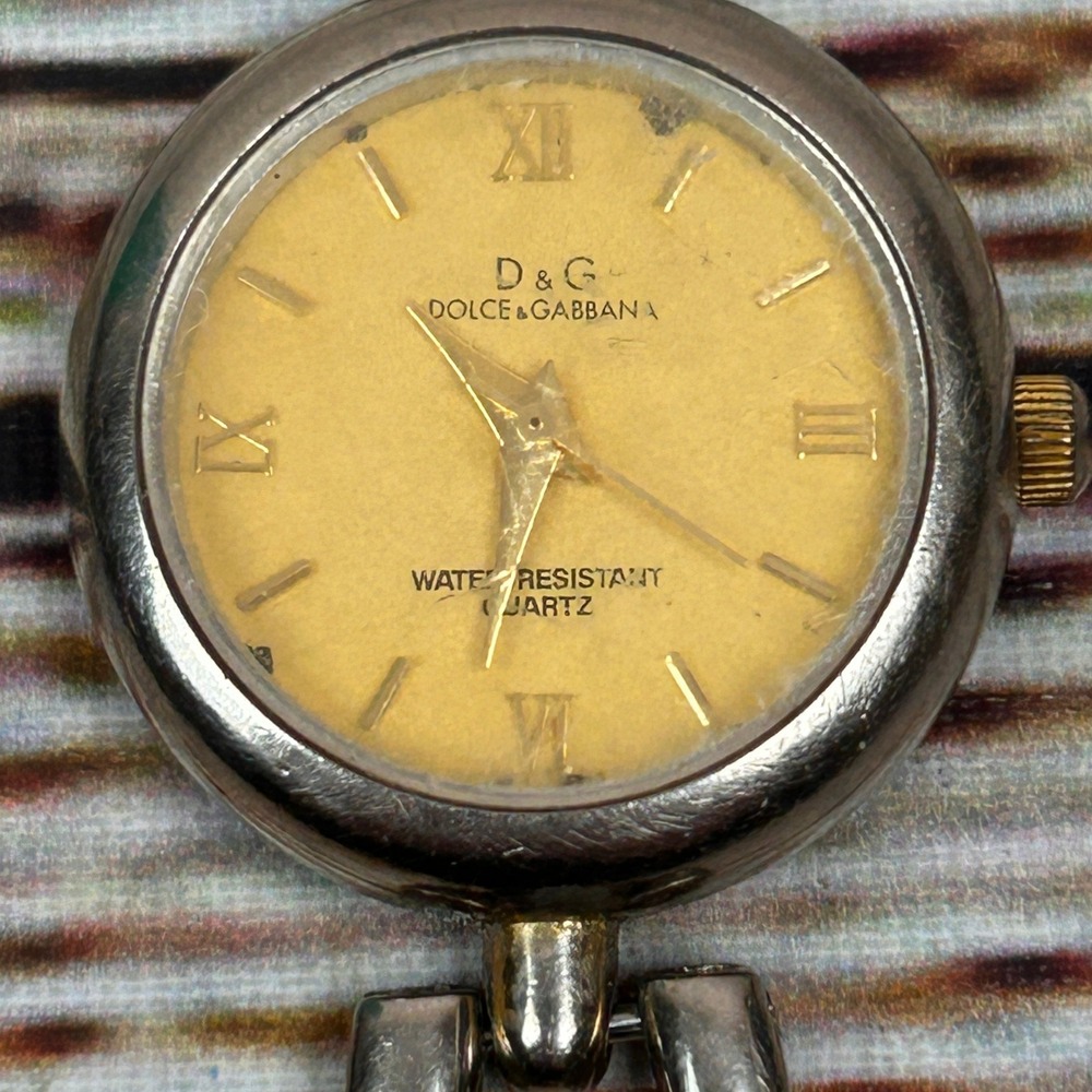 D&G Dolce‎ Gabbana Women's Gold Tone Quartz Watch #3668 Roman Numerals